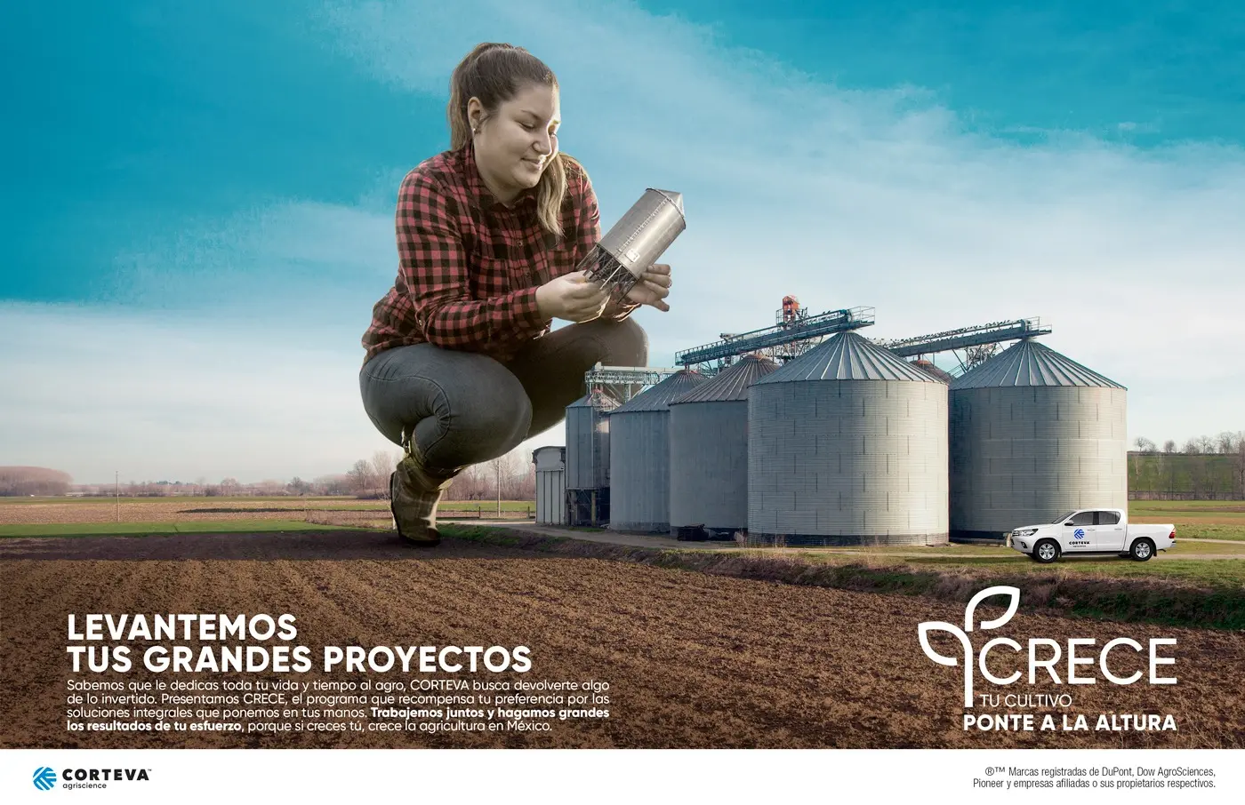 Key visual de CRECE que retrata un perfil estratégico de producción agroindustrial.