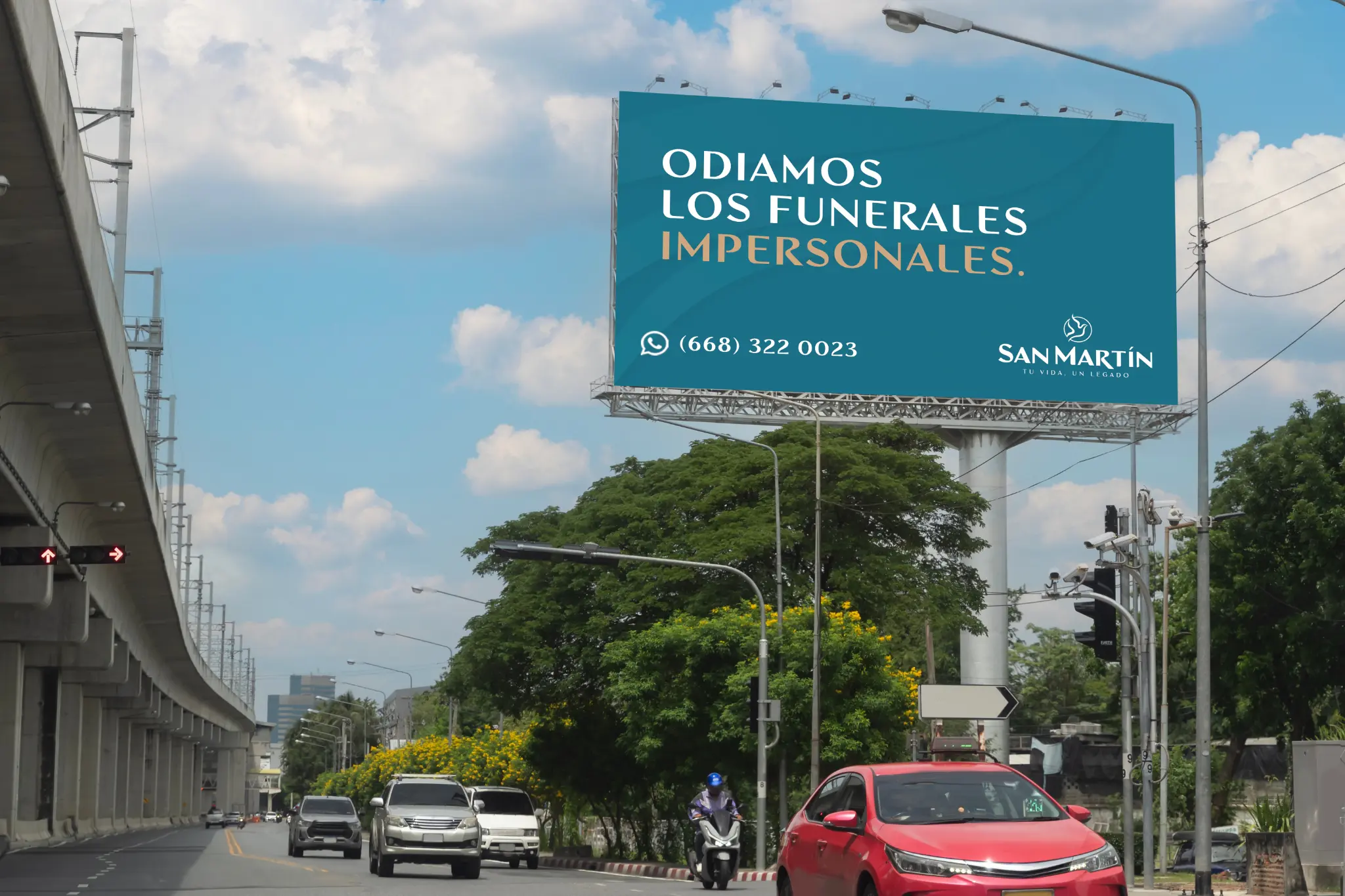 Mockup de campaña de San Martín Grupo Funerario: Odiamos.