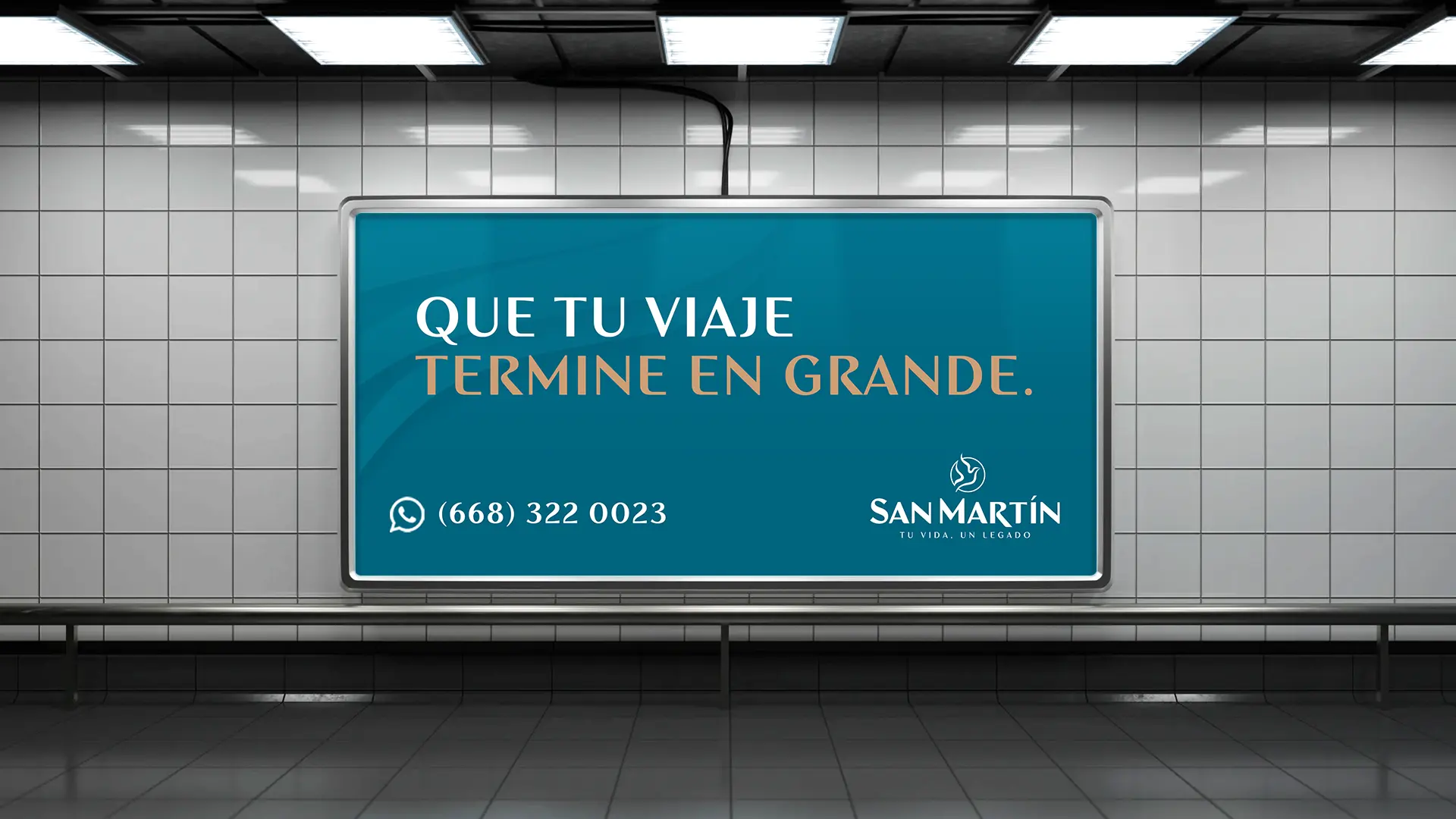 Mockup de campaña de San Martín Grupo Funerario: Viaje.
