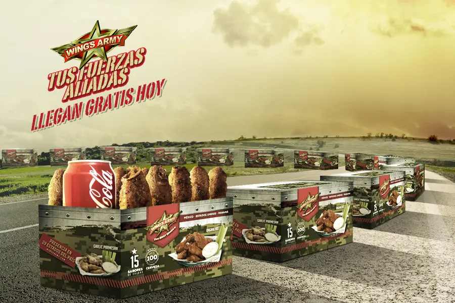 Ejemplo de publicación promocional de Wings Army para redes sociales.